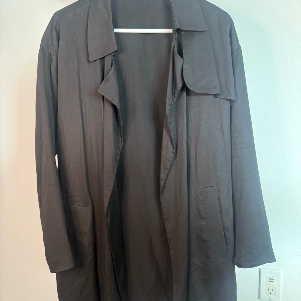 AllSaints Women’s Black Italian Cloth Blazer Jacket Size US 4 UK 8 Draped